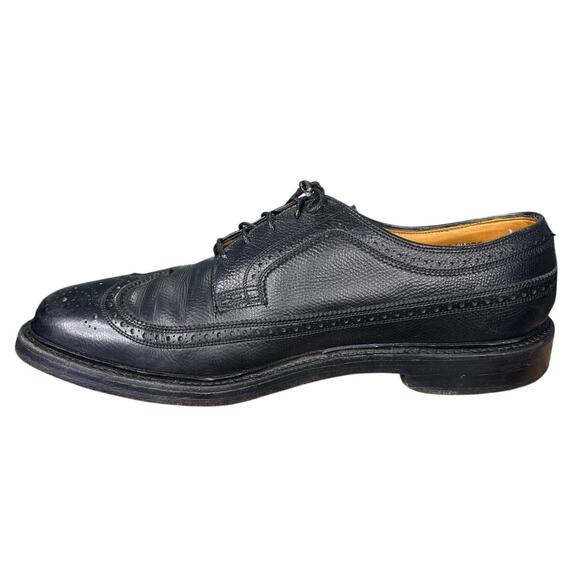 Vintage Florsheim Imperial Kenmoor Black Pebbled Wingtip Oxfords Size 9.5 D main image 9